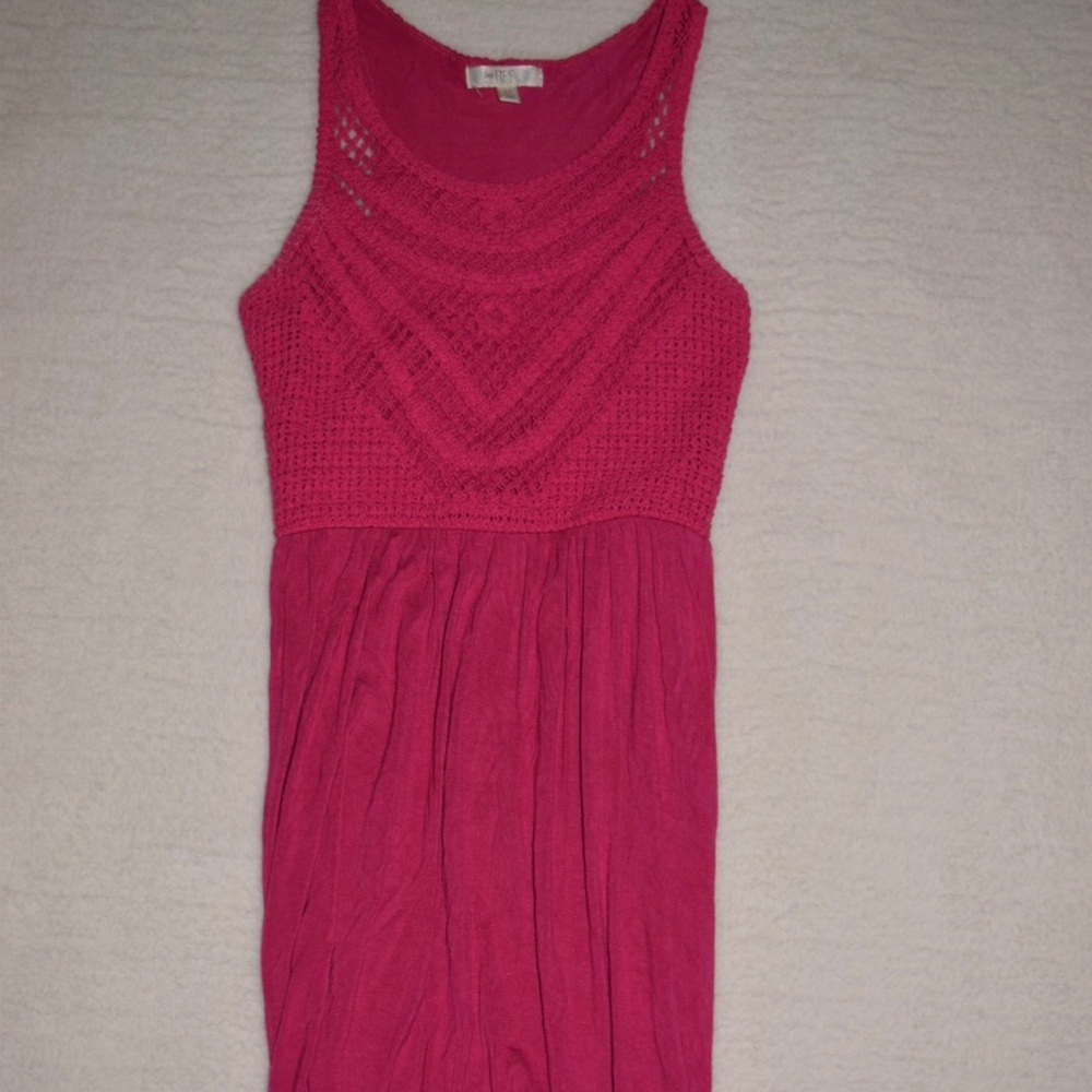 Pink Crochet Top Mini Dress